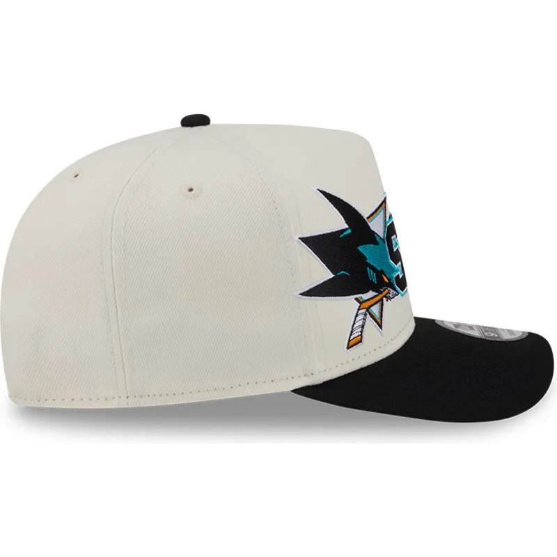 shapka-izvita-bezhov-snapbek-9fifty-a-frame-classic-na-san-jose-sharks-nhl-ot-new-era