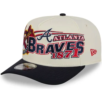 New Era Curved Brim 9FIFTY A Frame Classic Atlanta Braves MLB Бежова и Черна Шапка с Плоска Козирка