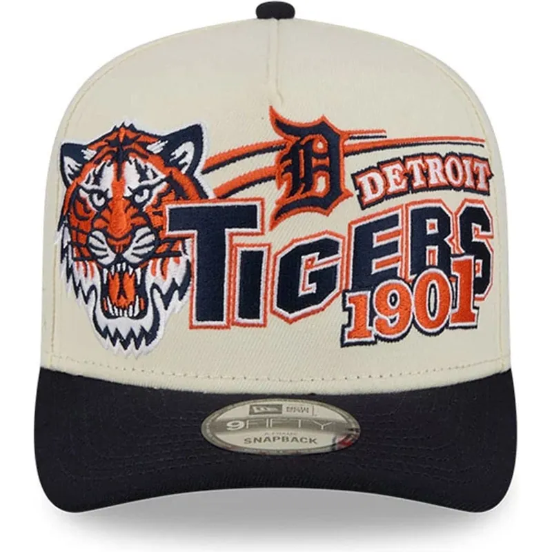 shapka-izvita-bezhov-snapbek-9fifty-a-frame-classic-na-detroit-tigers-mlb-ot-new-era