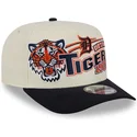 buet-kasket-beige-og-marinebla-snapback-9fifty-a-frame-classic-fra-detroit-tigers-mlb-fra-new-era