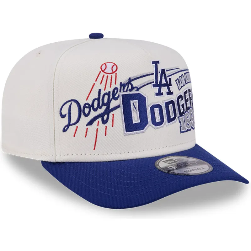 shapka-izvita-bezhov-snapbek-9fifty-a-frame-classic-na-los-angeles-dodgers-mlb-ot-new-era