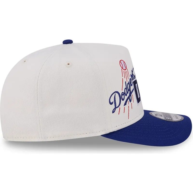 casquette-courbee-beige-et-bleue-snapback-9fifty-a-frame-classic-los-angeles-dodgers-mlb-new-era