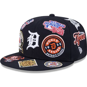 Шапка плоска тъмносин регулируема 59FIFTY All Over на Detroit Tigers MLB от New Era