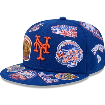 Flad blå tilpasset 59FIFTY All Over kasket fra New York Mets MLB af New Era