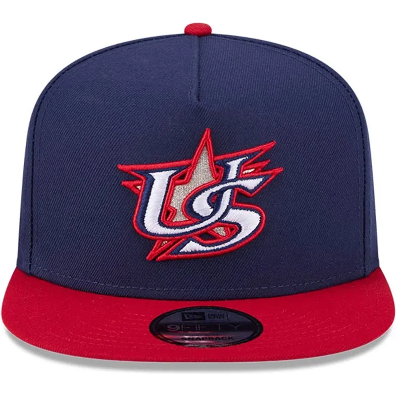 marineblaue-und-rote-flache-snapback-kappe-9fifty-a-frame-usa-2026-world-baseball-classic-von-new-era