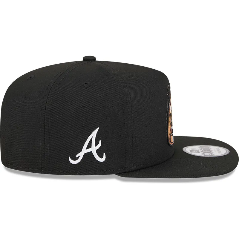 sort-flad-snapback-9fifty-a-frame-ring-kasket-fra-atlanta-braves-mlb-fra-new-era