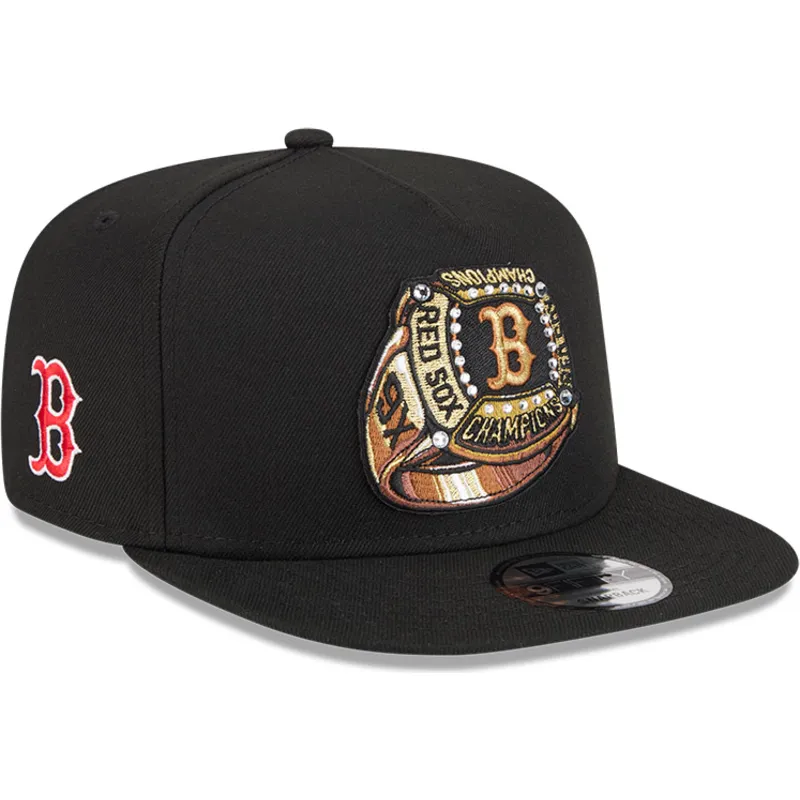 schwarze-flache-snapback-kappe-9fifty-a-frame-ring-der-boston-red-sox-mlb-von-new-era