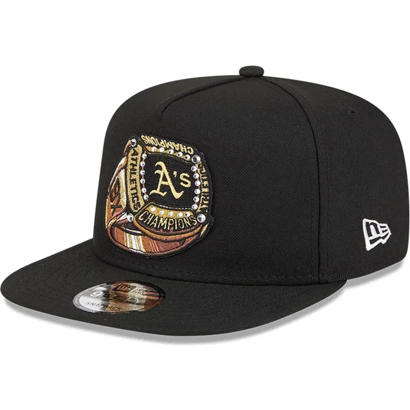 shapka-ploska-cherna-snapbek-9fifty-a-frame-ring-na-oakland-athletics-mlb-ot-new-era