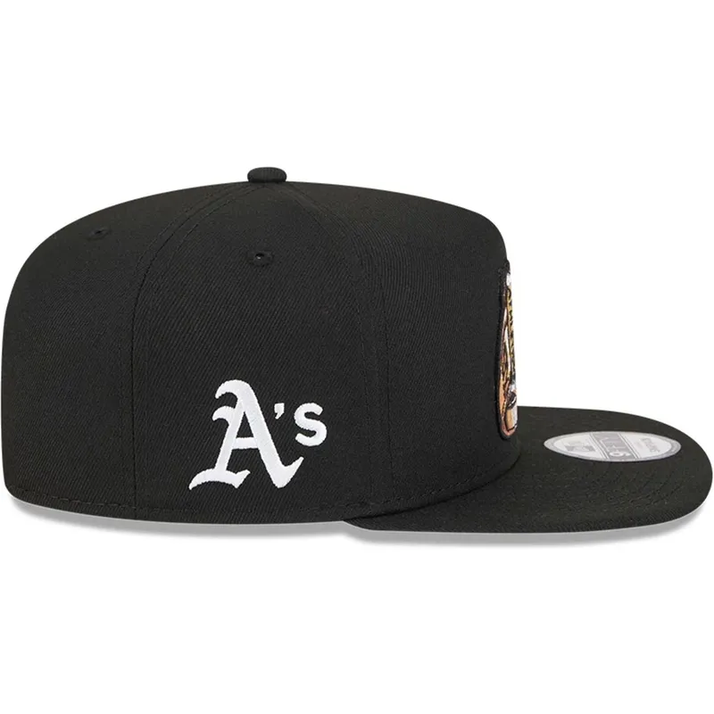 schwarze-flache-snapback-kappe-9fifty-a-frame-ring-der-oakland-athletics-mlb-von-new-era