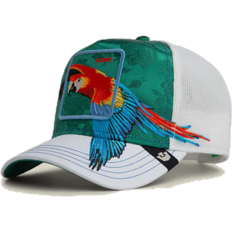 casquette-trucker-verte-perroquet-guapo-honduras-macaw-the-farm-goorin-bros