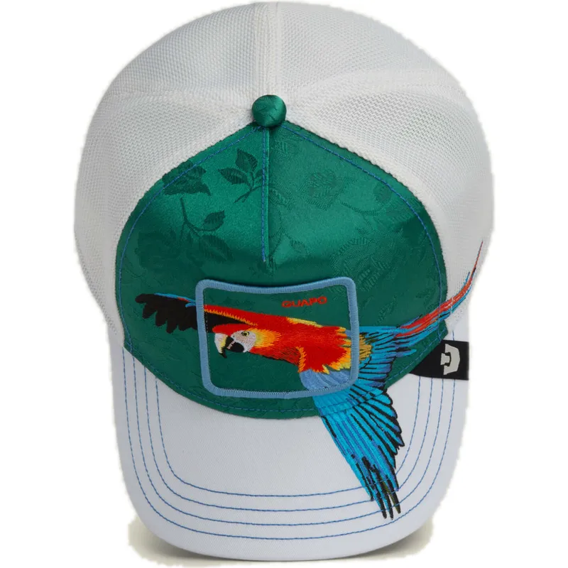 shapka-izvita-shapka-traker-zelena-snapbek-loro-guapo-honduras-macaw-the-farm-the-farm-ot-goorin-bros