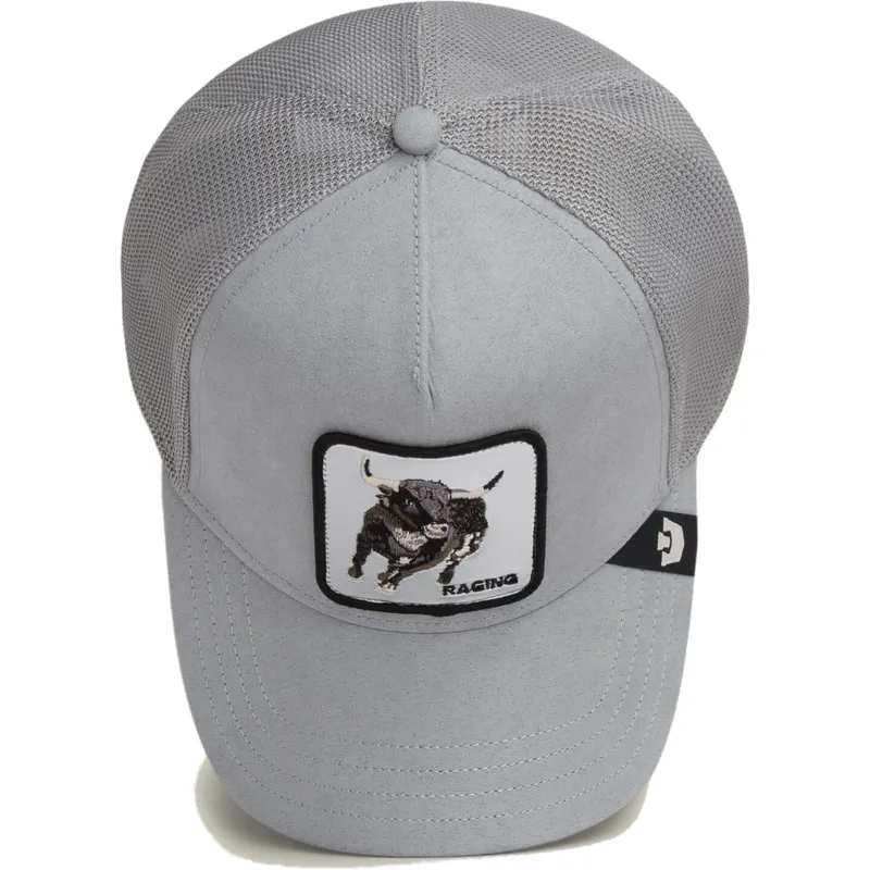 trucker-cap-grau-stier-raging-silver-bull-metallic-the-farm-von-goorin-bros