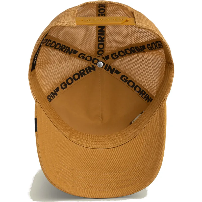 trucker-kasket-brun-ged-golden-goat-metallic-the-farm-fra-goorin-bros