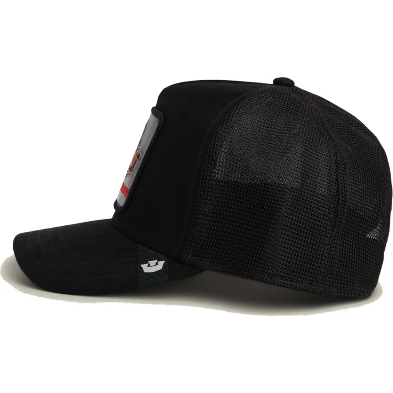 trucker-kasket-sort-hund-dobermann-black-out-doberman-metallic-the-farm-fra-goorin-bros