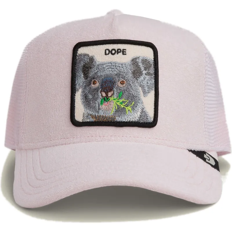 trucker-kappe-rosa-koala-dope-terry-cloth-the-farm-von-goorin-bros