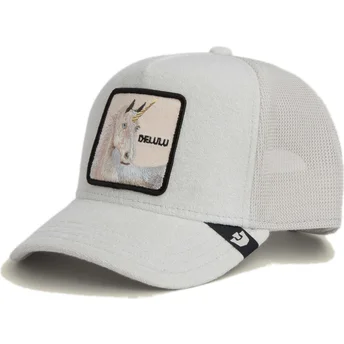 Gorra trucker gris unicornio Delulu Terry Cloth The Farm de Goorin Bros.