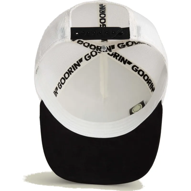 casquette-trucker-blanche-et-noire-abeille-queen-microsuede-bee-the-farm-goorin-bros