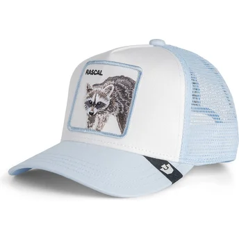 Шапка извита синя snapback за деца на Gorra trucker azul claro para niño mapache Rascal Raccoon Mini The Farm The Farm от Goorin Bros.