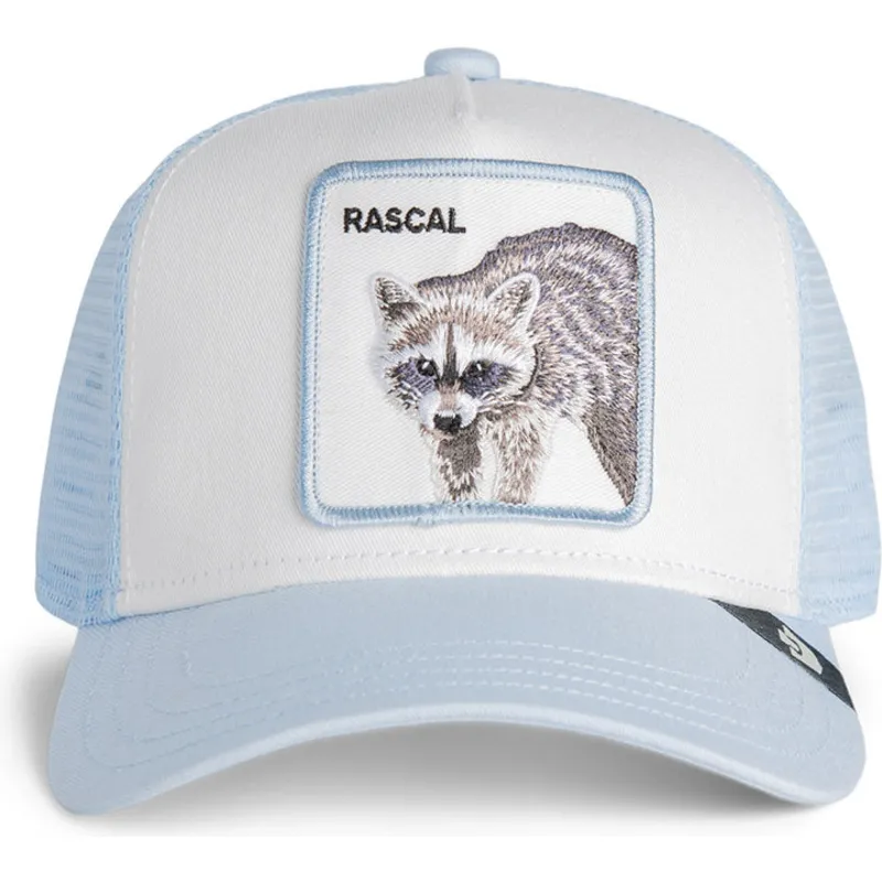 hellblaue-trucker-kappe-fur-jungen-waschbar-rascal-raccoon-mini-the-farm-von-goorin-bros