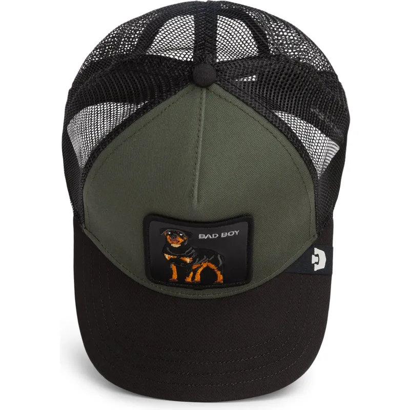 gorra-trucker-verde-y-negra-rottweiler-bad-boy-the-farm-de-goorin-bros