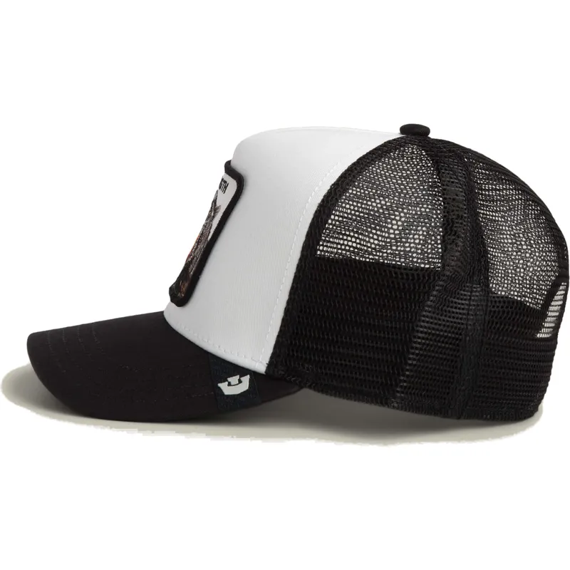 hvid-og-sort-trucker-kasket-panter-strength-panther-the-farm-fra-goorin-bros