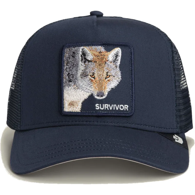 marinebla-trucker-kasket-ulv-survivor-the-farm-fra-goorin-bros