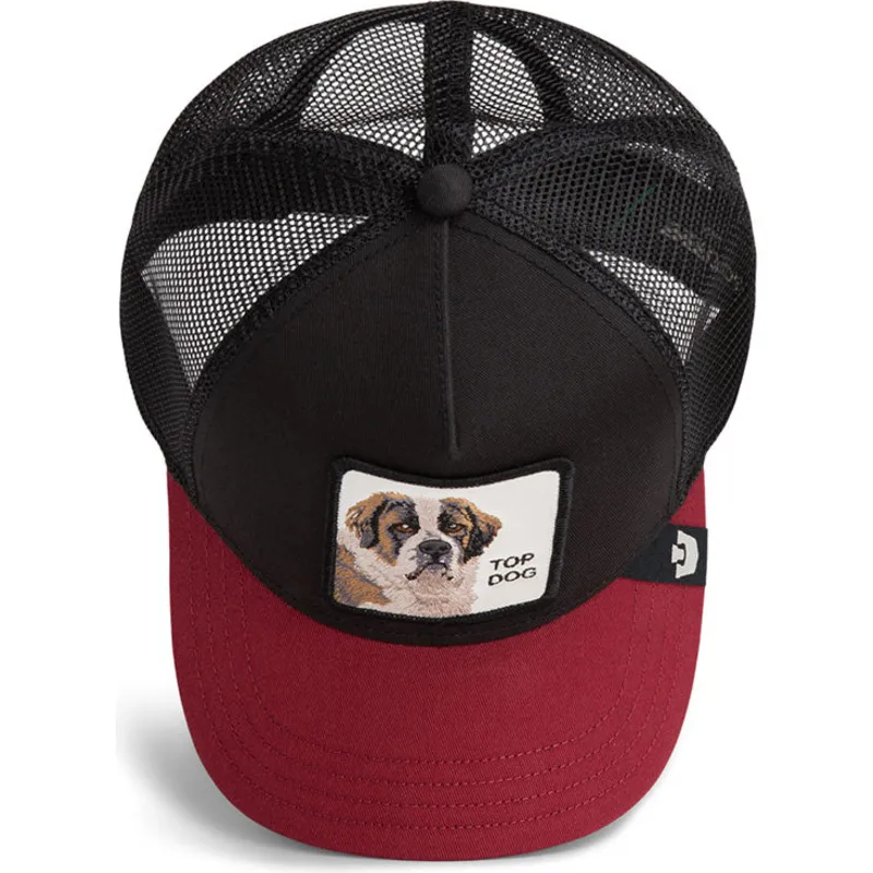 trucker-kasket-sort-og-rod-hund-crush-top-dog-the-farm-fra-goorin-bros