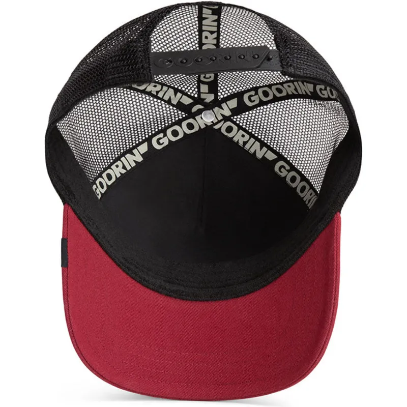 trucker-kasket-sort-og-rod-hund-crush-top-dog-the-farm-fra-goorin-bros