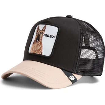 Trucker-Cap schwarz und beige Deutscher Schäferhund The Bad Boy The Farm von Goorin Bros.