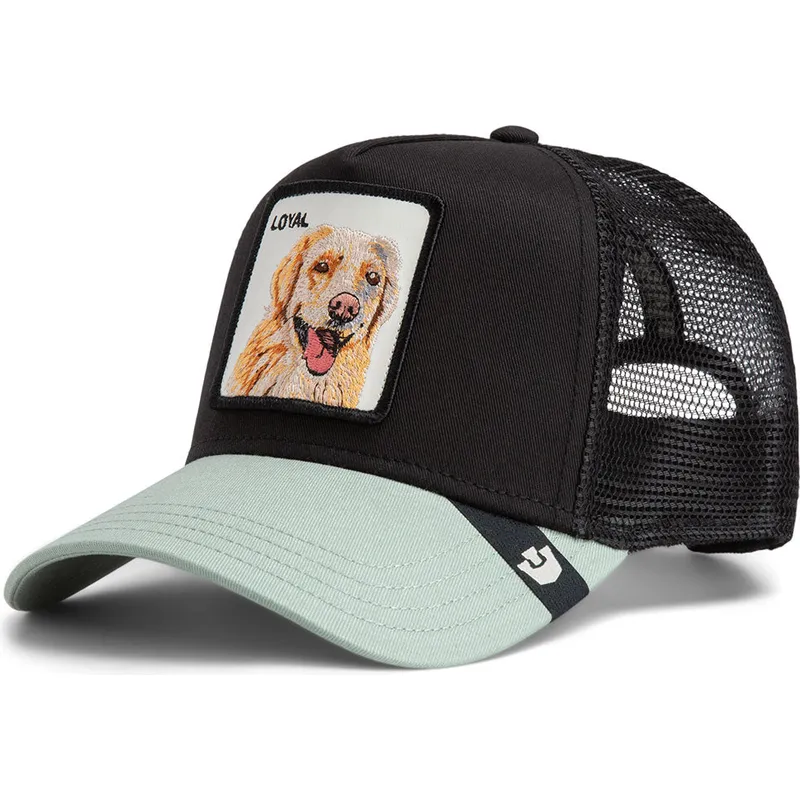 trucker-kasket-sort-og-gron-hund-labrador-retriever-the-loyal-dog-the-farm-fra-goorin-bros