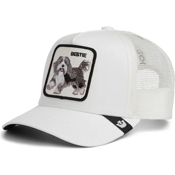 Weiße Trucker-Kappe für Jungen Hund Bestie Mini The Farm von Goorin Bros.