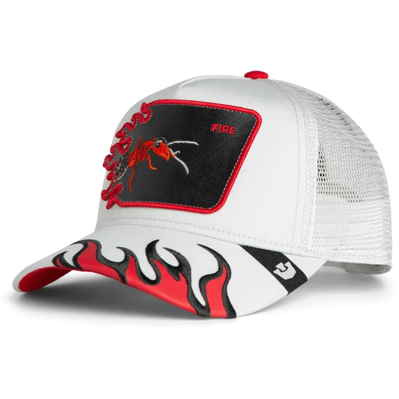 shapka-izvita-traker-byala-snapbek-fire-flames-the-farm-ot-goorin-bros