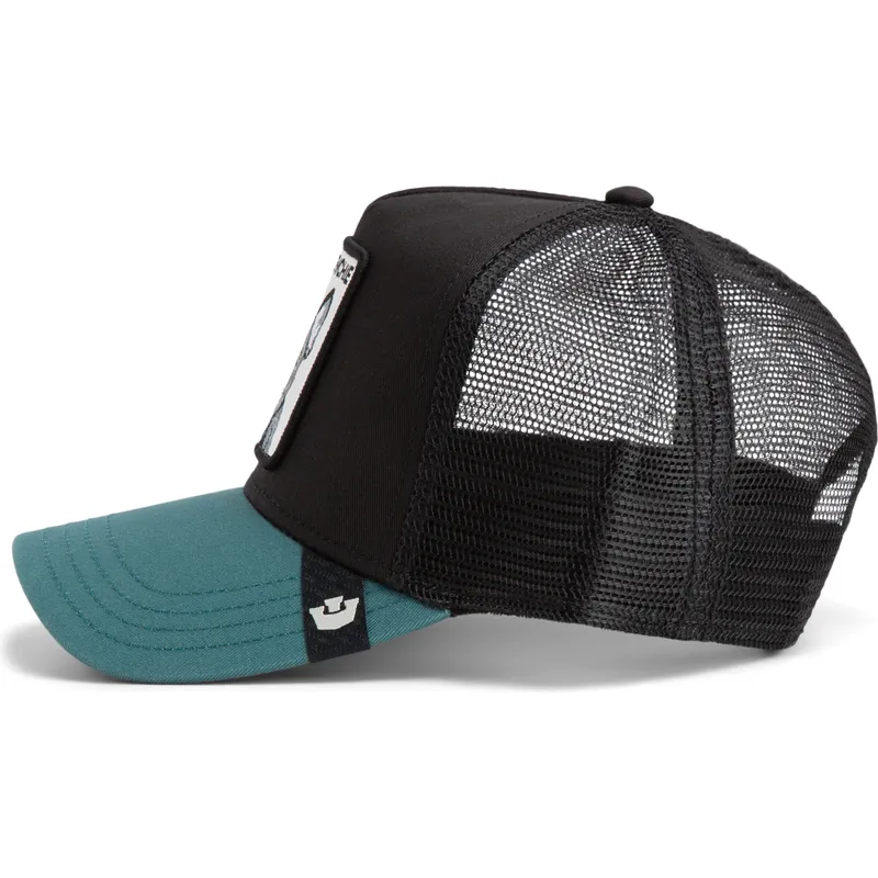 trucker-kasket-sort-og-gron-hund-fransk-bulldog-frenchie-the-farm-fra-goorin-bros