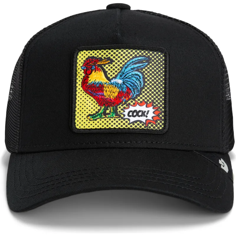 sort-trucker-kasket-hane-cock-rooster-pop-art-2-the-farm-fra-goorin-bros