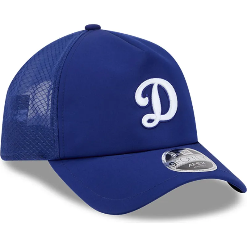 blaue-trucker-kappe-9forty-apex-batting-practice-logo-der-los-angeles-dodgers-mlb-von-new-era