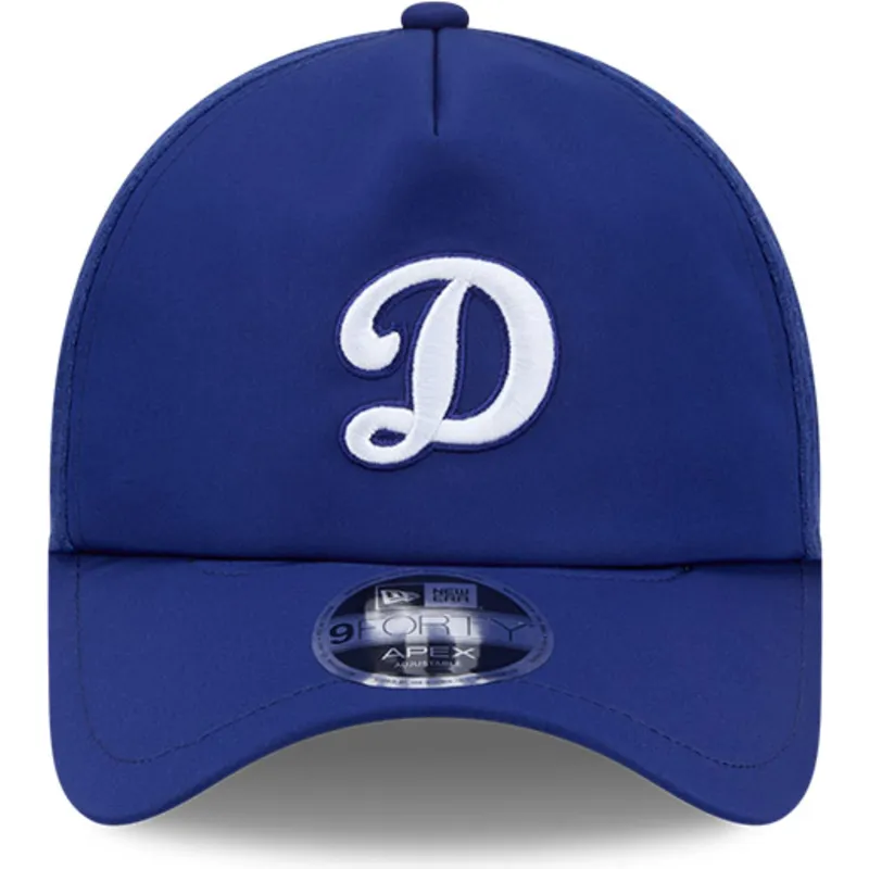 blaue-trucker-kappe-9forty-apex-batting-practice-logo-der-los-angeles-dodgers-mlb-von-new-era