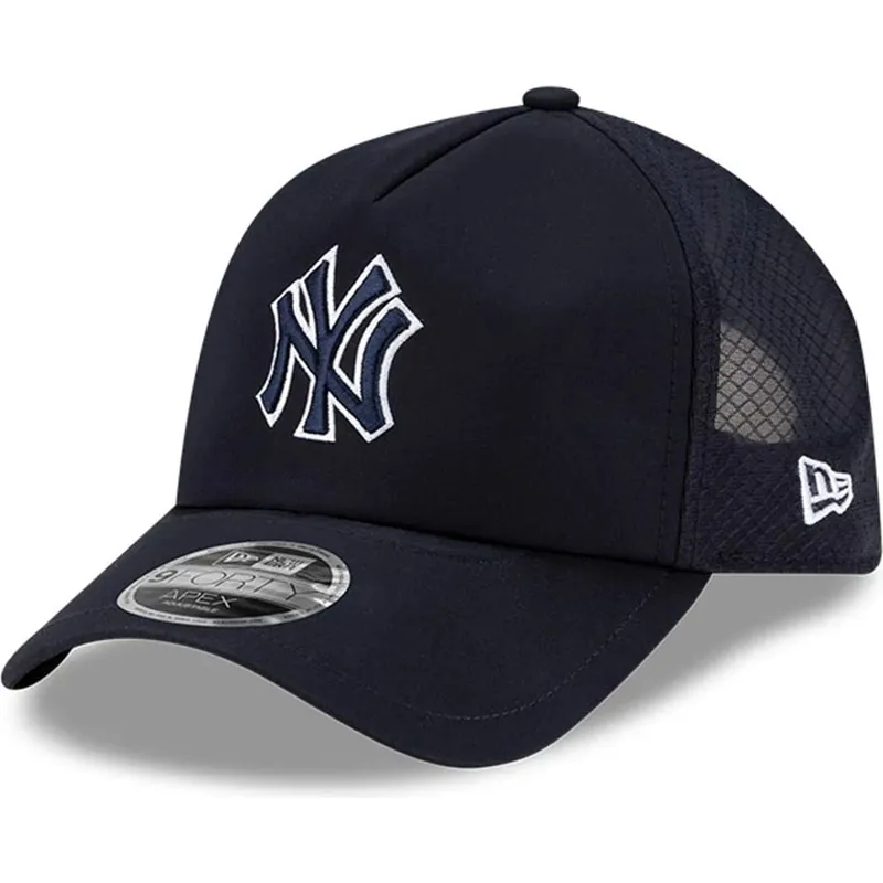 trucker-kasket-marinebla-med-marineblat-logo-9forty-apex-batting-practice-fra-new-york-yankees-mlb-fra-new-era