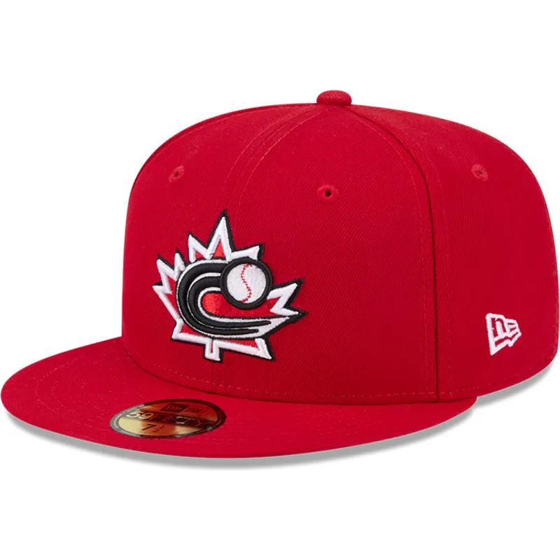 rote-angepasste-59fifty-flachkappe-canada-2026-world-baseball-classic-von-new-era