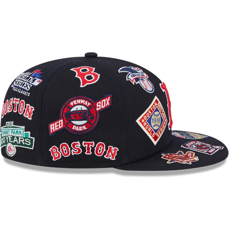 casquette-plate-bleue-marine-ajustee-59fifty-all-over-boston-red-sox-mlb-new-era