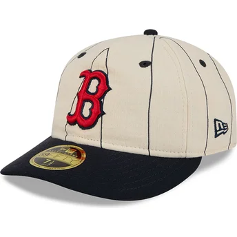 Шапка извита бежов регулируема 59FIFTY Retro Crown Linen на Boston Red Sox MLB от New Era