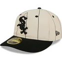 beige-justerbar-flad-kasket-59fifty-retro-crown-linen-fra-chicago-white-sox-mlb-fra-new-era