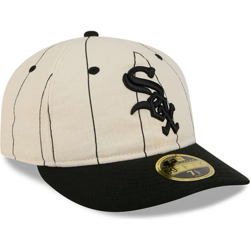 beige-justerbar-flad-kasket-59fifty-retro-crown-linen-fra-chicago-white-sox-mlb-fra-new-era