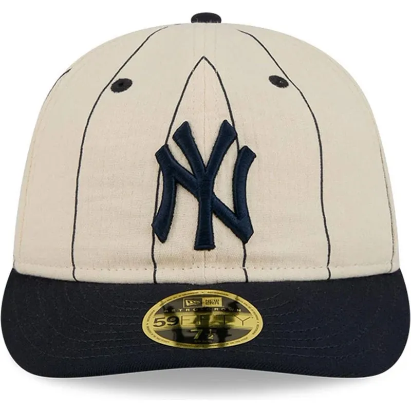 buet-beige-fitted-kasket-59fifty-retro-crown-linen-fra-new-york-yankees-mlb-fra-new-era