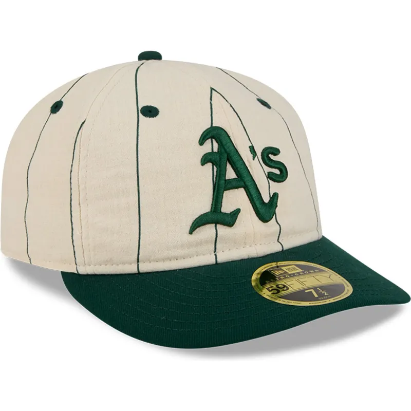 buet-beige-fitted-kasket-59fifty-retro-crown-linen-fra-oakland-athletics-mlb-fra-new-era