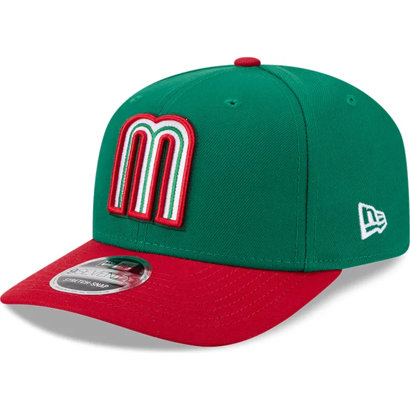 gron-og-rod-buet-kasket-snapback-9seventy-stretch-snap-mexico-2026-world-baseball-classic-fra-new-era