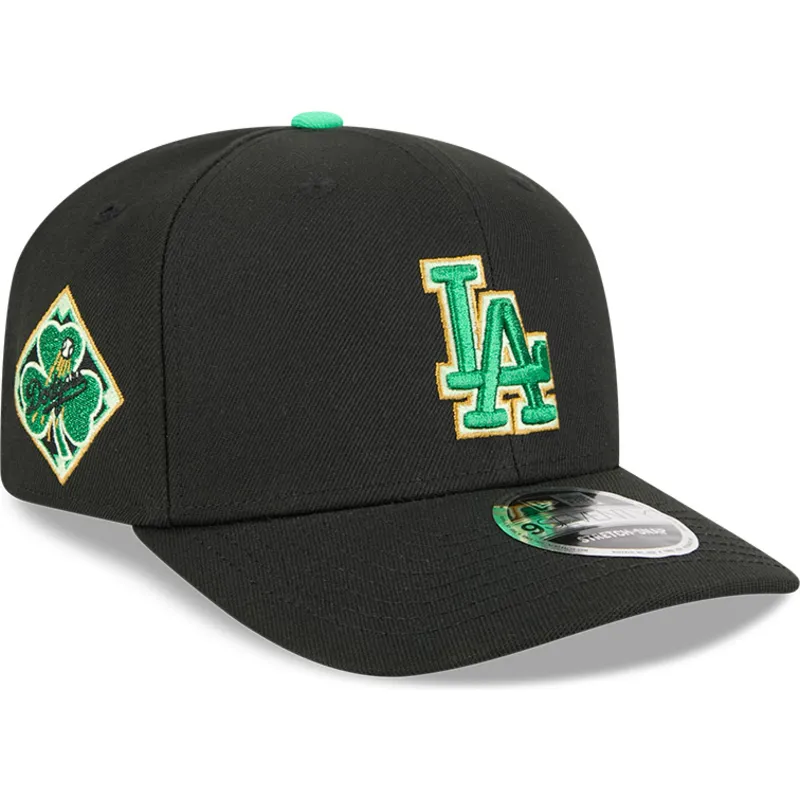 new-era-curved-brim-9seventy-stretch-snap-saint-patrick-s-day-los-angeles-dodgers-mlb-black-snapback-cap