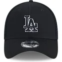 casquette-trucker-noire-ajustee-avec-logo-noir-39thirty-evergreen-neo-los-angeles-dodgers-mlb-new-era