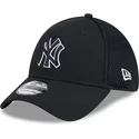 casquette-trucker-noire-ajustee-avec-logo-noir-39thirty-evergreen-neo-new-york-yankees-mlb-new-era