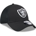 schwarze-enganliegende-39thirty-evergreen-neo-trucker-cap-der-las-vegas-raiders-nfl-von-new-era