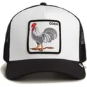 casquette-trucker-blanche-et-noire-coq-cock-rooster-the-farm-goorin-bros